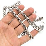 14K WHITE Gold SOLID MIAMI CUBAN Chain - 32 Inches Long 7.8MM Wide 3