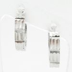 womens bp90 fancy earrings 14K white gold italian ball stud huggie hoop 1