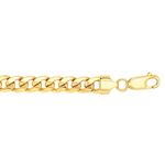 Real 10K Yellow Gold 6.5 mm Wide Hollow Miami Cuban Link Chain 8 1/2 Inch Long 1