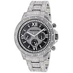 Liberty Series by Luxurman Iced Out Mens Watch with Real Diamond Band 1.25ct 1