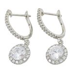 Womens White cubic zirconia drop cz chandelier earring Silver18 1