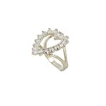 10k Yellow Gold Syntetic white heart gemstone ring ajr46 Size: 7 1