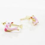 14K Yellow gold Dolphin chandelier earrings for Children/Kids web405 3