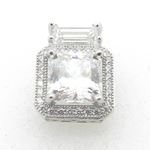 Ladies .925 Italian Sterling Silver square pendant Length - 14mm Width - 11mm 1