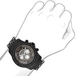 Trendy Mens Genuine Black Diamond Watch by Luxurman 2.25ct Extra Leather Bands 3