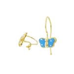 14K Yellow gold Butterfly hoop earrings for Children/Kids web73 1