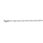 14K White Gold 1.7mm wide Diamond Cut Singapore Chain with Spring Ring Clasp 1