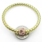 Ladies .925 Italian Sterling Silver yellow fancy italian primavera bracelet Diameter - 2.55 inches 3