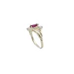 10k Yellow Gold Syntetic red gemstone ring ajr49 Size: 6.75 1