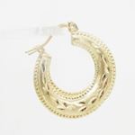 10k Yellow Gold earrings Round moon hoop AGBE50 3