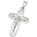 Jesus cut crucifix pendant SB45 36mm tall and 20mm wide 1