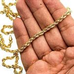 10K YELLOW Gold HOLLOW ROPE Chain - 28 Inches Long 4.5MM Wide 3