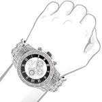 Luxurman Real Diamond Watches Diamond Watch 1.25ct Chronograph MOP for Men 3