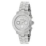 Ladies Large Iced Out Diamond Watch 1.5Ctw By Mont