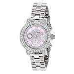 Luxurman Watches Ladies Diamond Watch 3ct Pink Genuine Diamonds Set on the Bezel 1