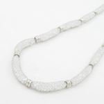 Womens Sterling silver Fancy white chain with crystal inside 3