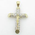 Mens 10K Solid Yellow Gold fully stoned jesus cross Length - 3.00 inches Width - 1.73 inches 1