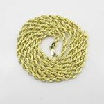 "Mens 10k Yellow Gold rope chain ELNC19 24"" long and 4mm wide 3"