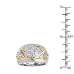 14K Gold Unique Mens Diamond Ring Wedding Band 1-3