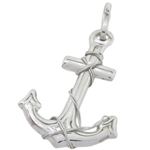 Fancy anchor silver pendant SB55 43mm tall and 26mm wide 1