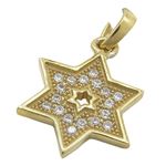 Womens Yellow star of david cz pendant Silver29 1