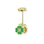 14K Yellow gold Flower cz stud earrings for Children/Kids web97 1