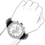 Luxurman Watches Mens Diamond Watch 0.25 ct White MOP Silver Stainless Steel 3