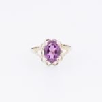 10k Yellow Gold Syntetic purple gemstone ring ajjr40 Size: 3.25 3