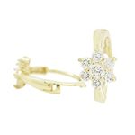 14K Yellow gold Flower cz hoop earrings for Children/Kids web342 1