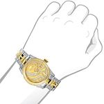 Tribeca Ladies 18k White Yellow Gold Plated Two-Tone Diamond Watch by Luxurman 3