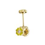 14K Yellow gold Flower cz stud earrings for Children/Kids web112 1