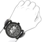 Phantom Large Black Diamond Watch For Men Leathe-3