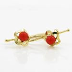 14K Yellow gold Fancy flower pearl hoop earrings for Children/Kids web232 3