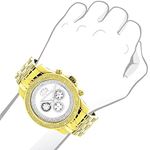 Real Diamond Watches for Men: Luxurman Mens Diamond Watch Yellow Gold Pltd 0.25 3