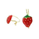 14K Yellow gold Strawberry hood earrings for Children/Kids web164 1