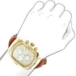 Mens Diamond Watches: Yellow Gold Plated Bubble-3