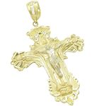 Mens 10k Yellow gold Jesus crucifix charm EGP6 1