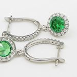 Womens Green cubic zirconia drop cz chandelier earring Silver19 3