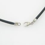 Unisex genuine leather braided cuff crystal necklace bangle jewelry swag black leather necklace 3