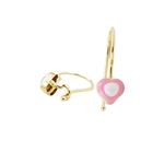 14K Yellow gold Simple heart hoop earrings for Children/Kids web62 1