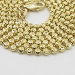 "14K Yellow gold moon cut bead link chain 24"" Long 2MM Wide MLC17 3"