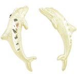 Womens 10k Yellow gold Yellow gold dolphin stud earring ELMI38 1