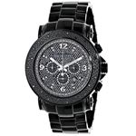 Mens Diamond Black Watch 0.25Ct Oversized Watch