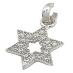 Womens White star of david cz pendant Silver35 1