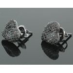 Sterling Silver Heart Shape Fashion Hand Set Stud Earrings ME0213d 1