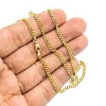 10K YELLOW Gold SOLID ITALY CUBAN Chain - 24 Inches Long 2.9MM Wide 3