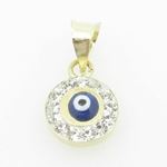 Womens BP119 Kabbalah Evil Eye 14K Solid Yellow Gold Good Luck Charm Pendant 1