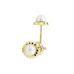 14K Yellow gold Round fancy flower pearl stud earrings for Children/Kids web210 1