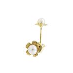 14K Yellow gold Flower pearl stud earrings for Children/Kids web212 1