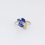 10k Yellow Gold Syntetic blue gemstone ring ajr15 Size: 7 3